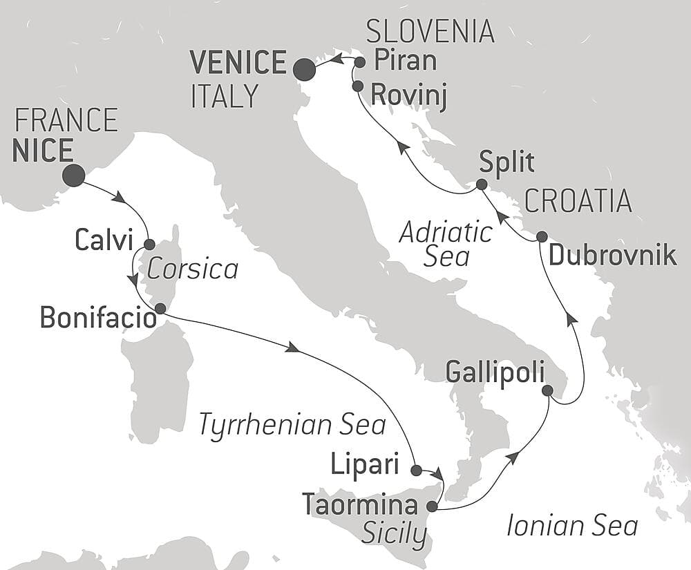 From the Tyrrhenian Sea to the Adriatic