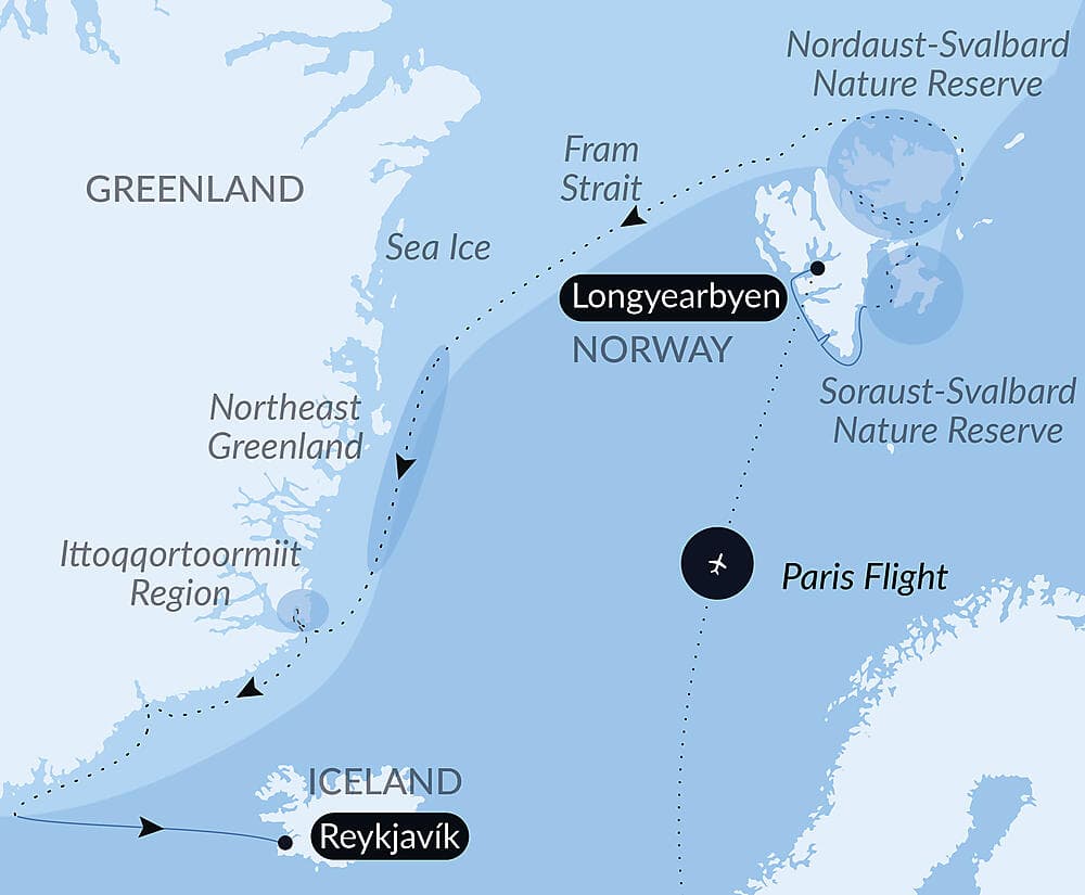 In the ice of the Arctic, from Svalbard to Greenland null