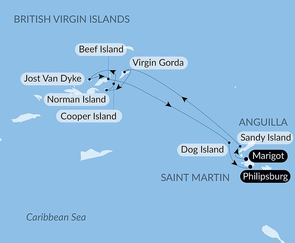 Reverie under sail in the heart of the Lesser Antilles null